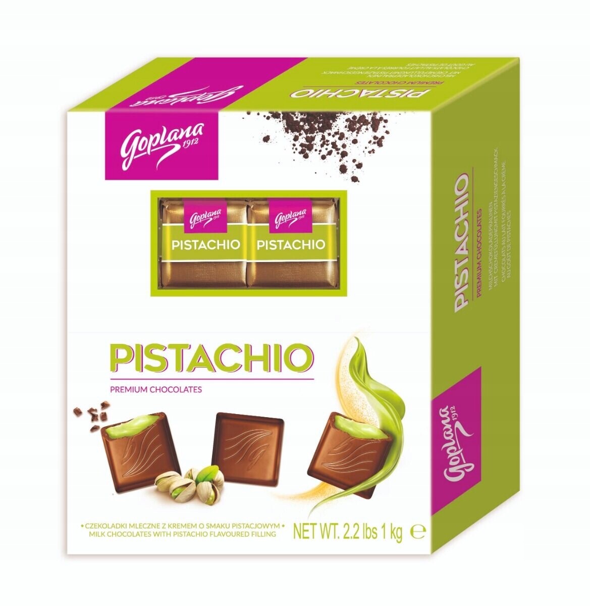 Goplana Bonbóny Čokoládky s pistáciovou třídou Pistachio 1 kg