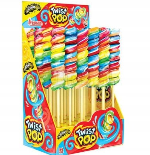 Lízátko Johny Bee Jahodový Twist Pop 24 ks x 50 g