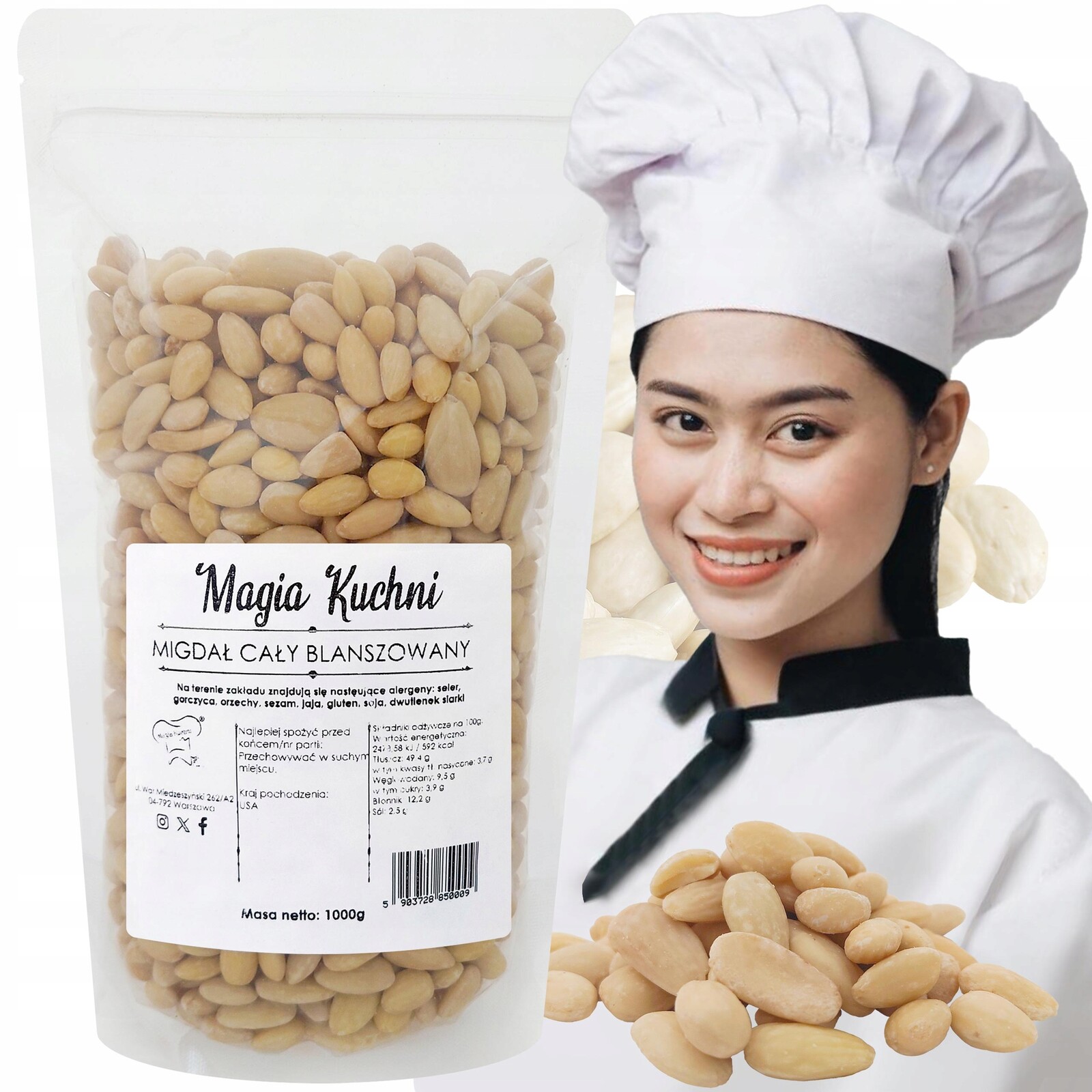 Mandle Blanšírované loupané Bez Slupky čerstvé 1kg