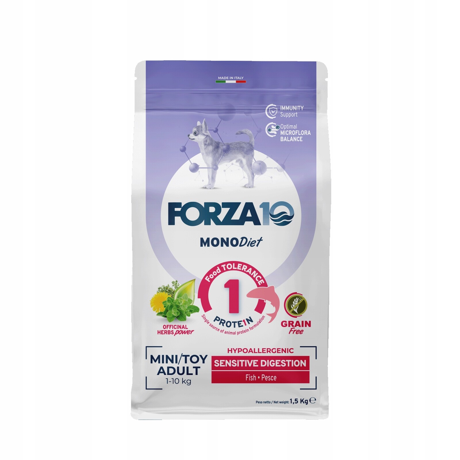Forza10 Mini/Toy MonoDiet Sensitive Digestion ryba pro psa 1,5 kg