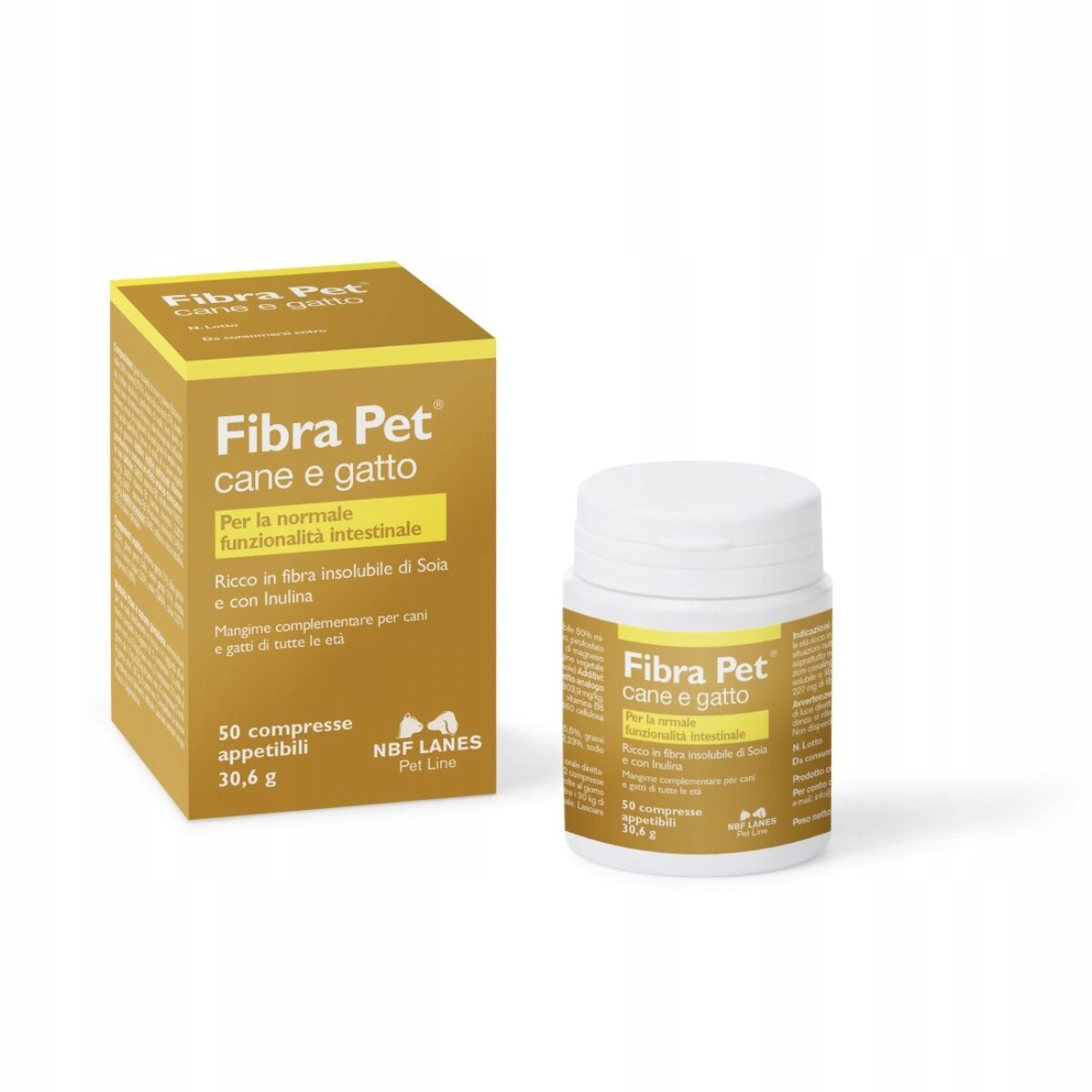 Nbf Lanes Fiber Pet Fíbr 50 Tab podporuje zdraví střev psů a koček