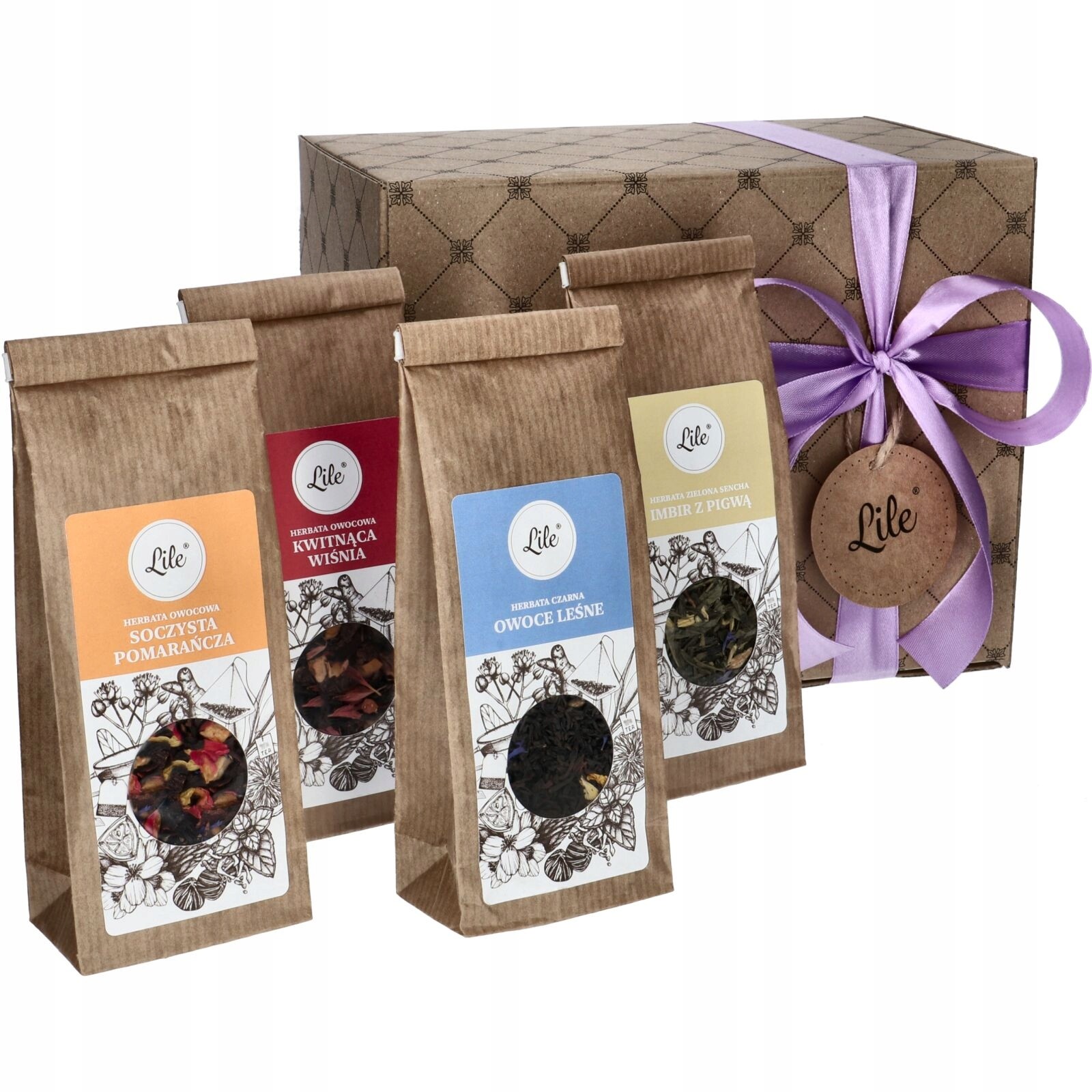 Čajový set 4 příchutě krabička okrasná jako dárek k Vánocům hvězdička