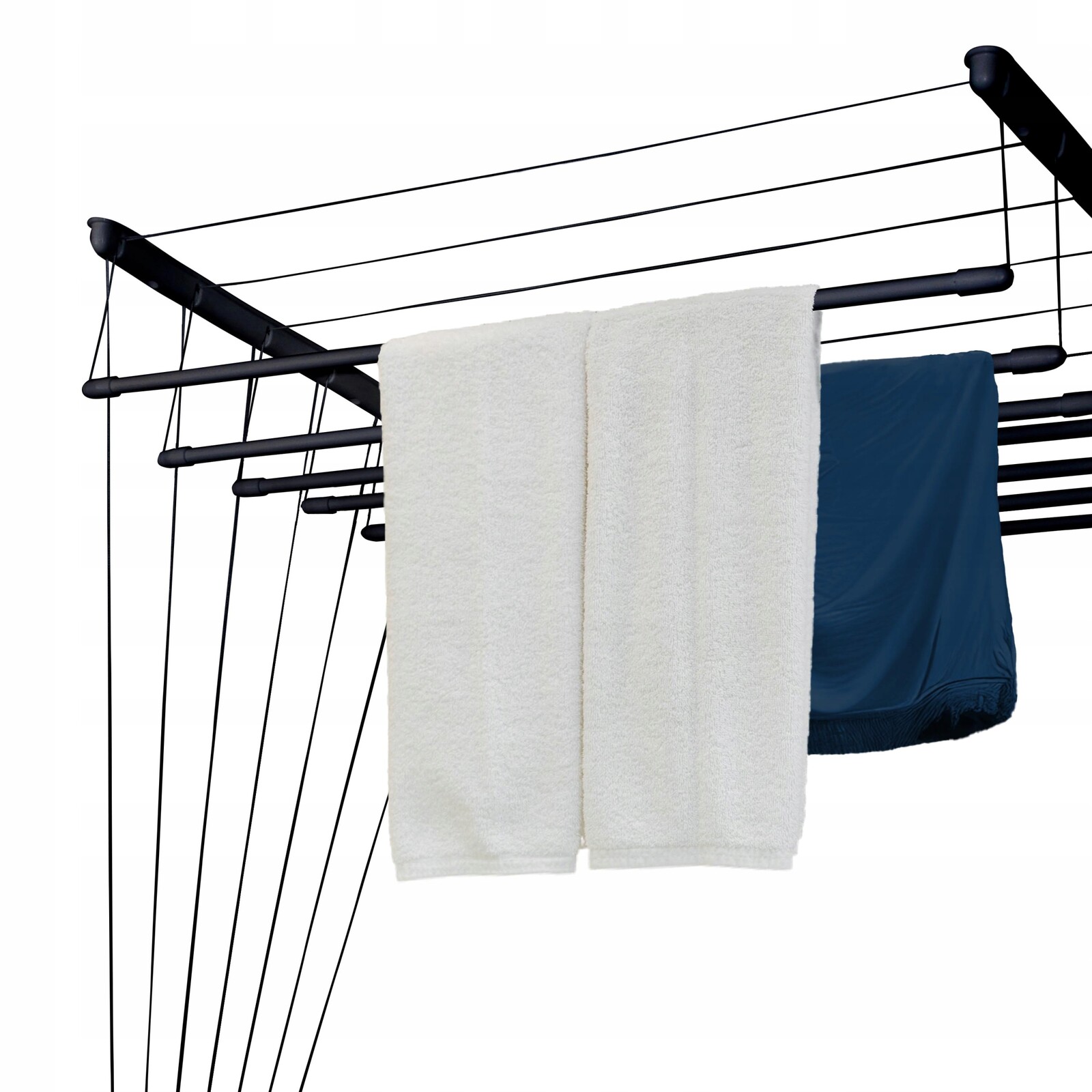 Sušák Závěsný Černý Na Prádlo 7 Tyčí 110 CM Pevný Balkon