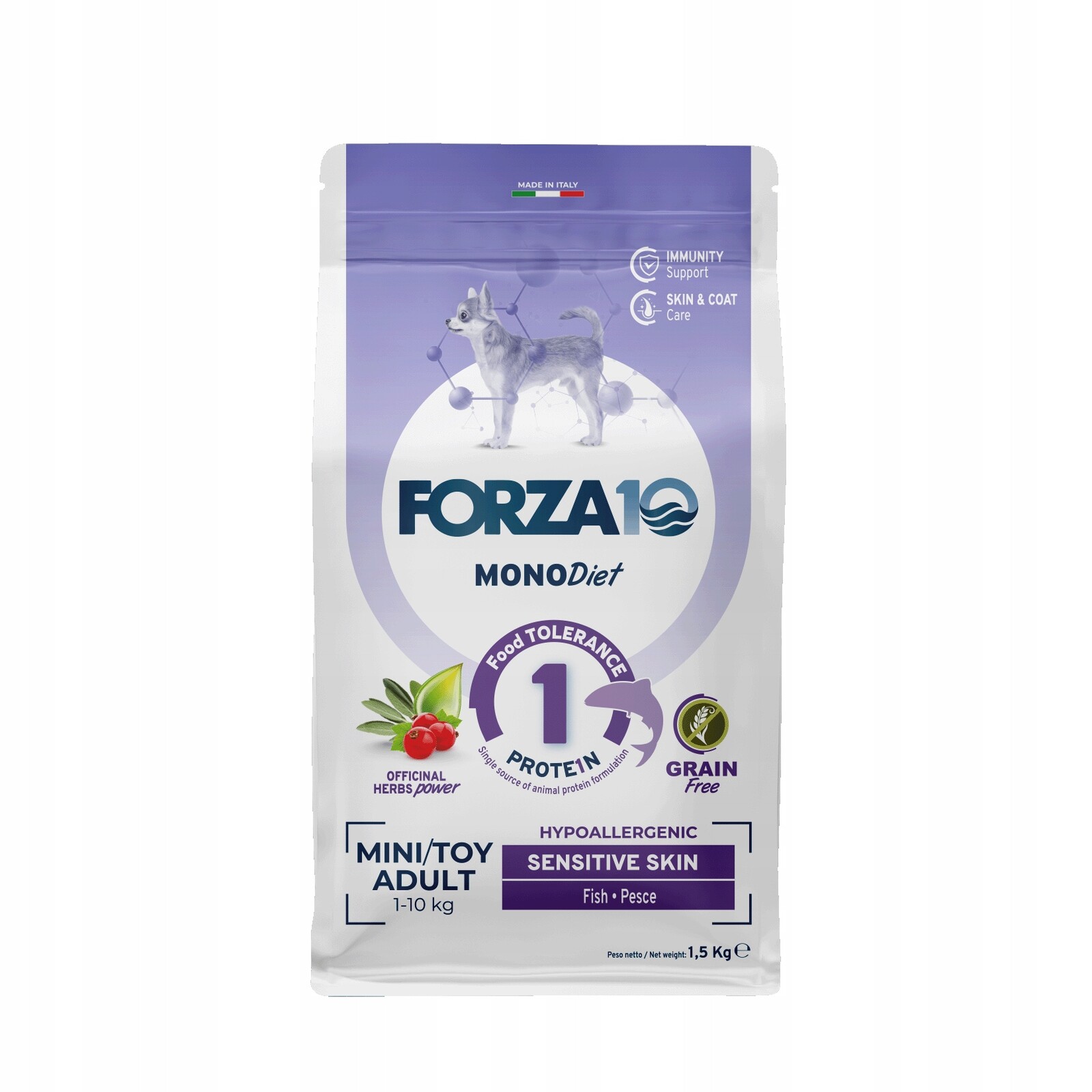 Forza10 Mini/Toy MonoDiet Sensitive Skin ryba pro psa 1,5 kg