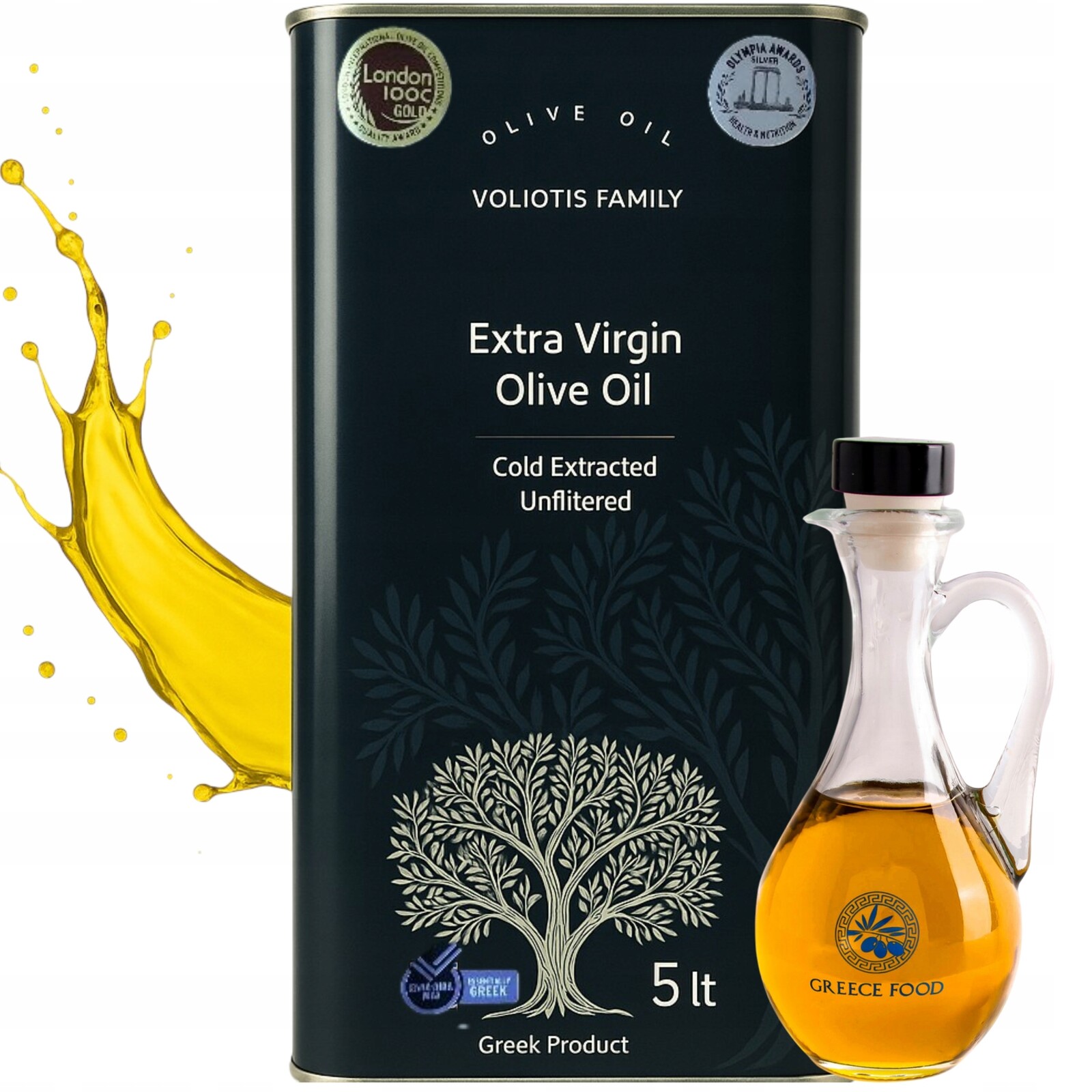 Olivový Olej 5L Extra Panenský Řecký Nefiltrovaný 0,32% Láhev Bonus