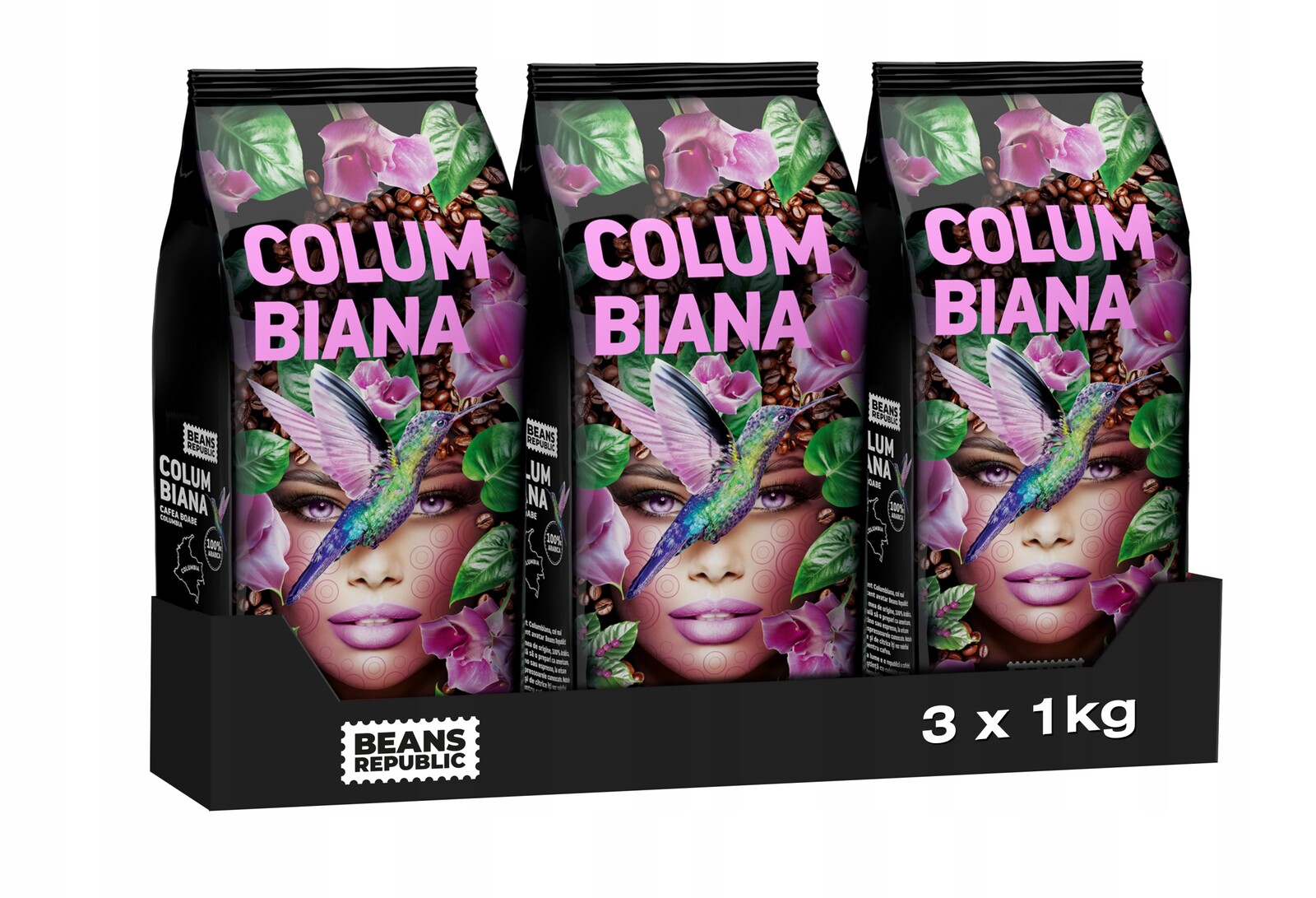 Káva zrnková Beans Republic Columbiana 100% Arabica 3x1 kg