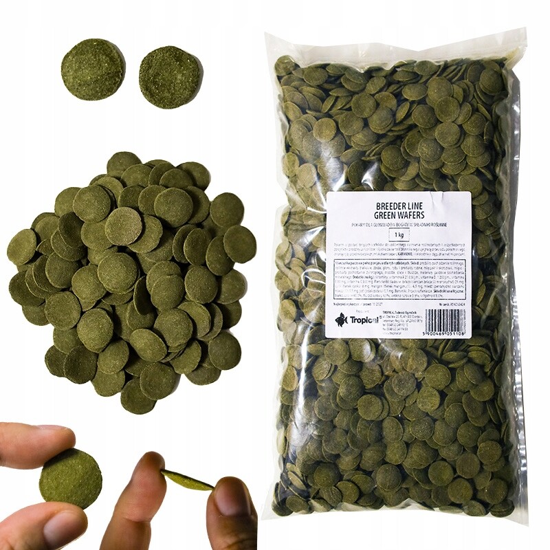 Tropical Breeder Green Algae Wafers 1kg Krmivo pro ryby žijící při dně a glonojadů