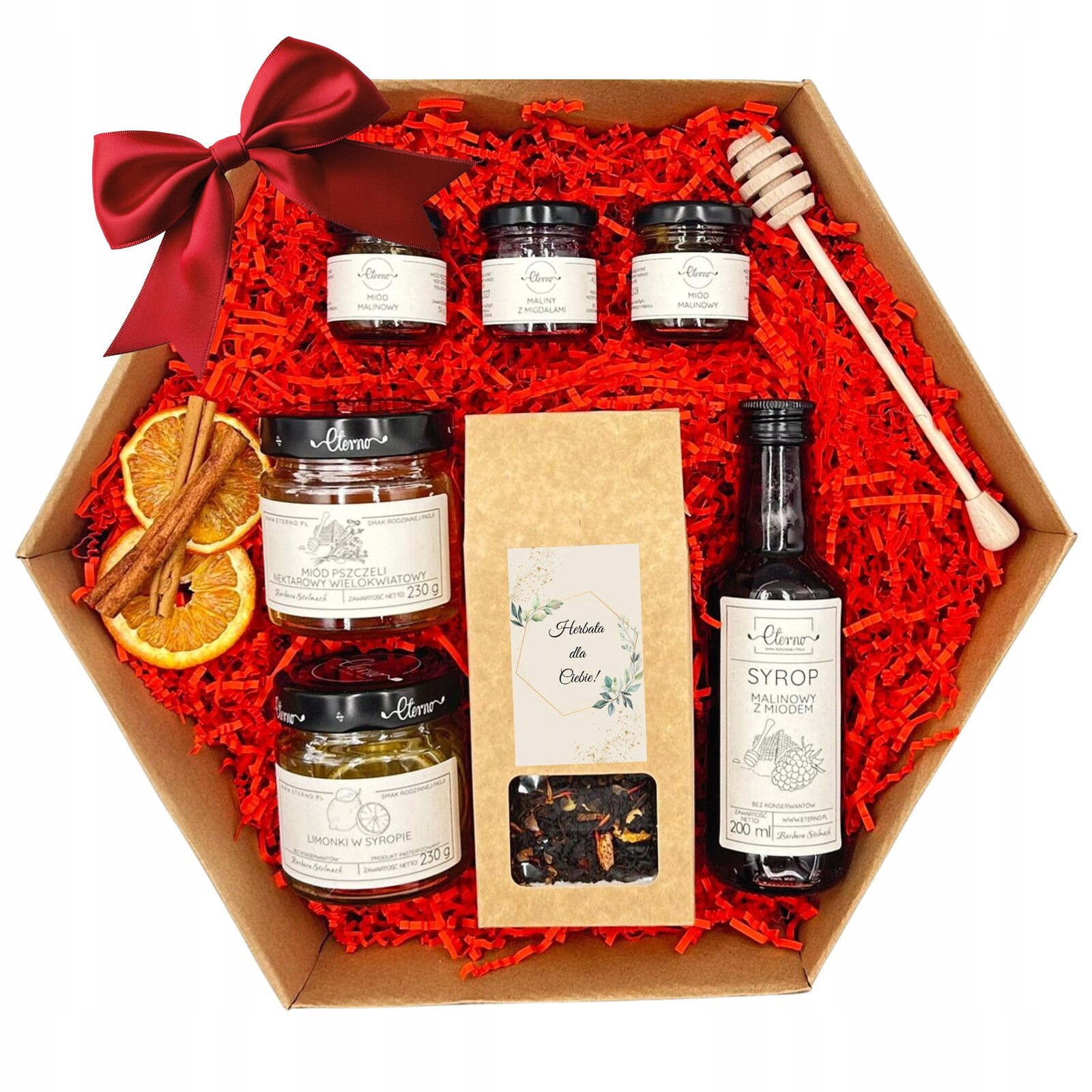 Dárkový Koš Velká Dárková Sada Čaj Medy Sirup Džemy Ovoce