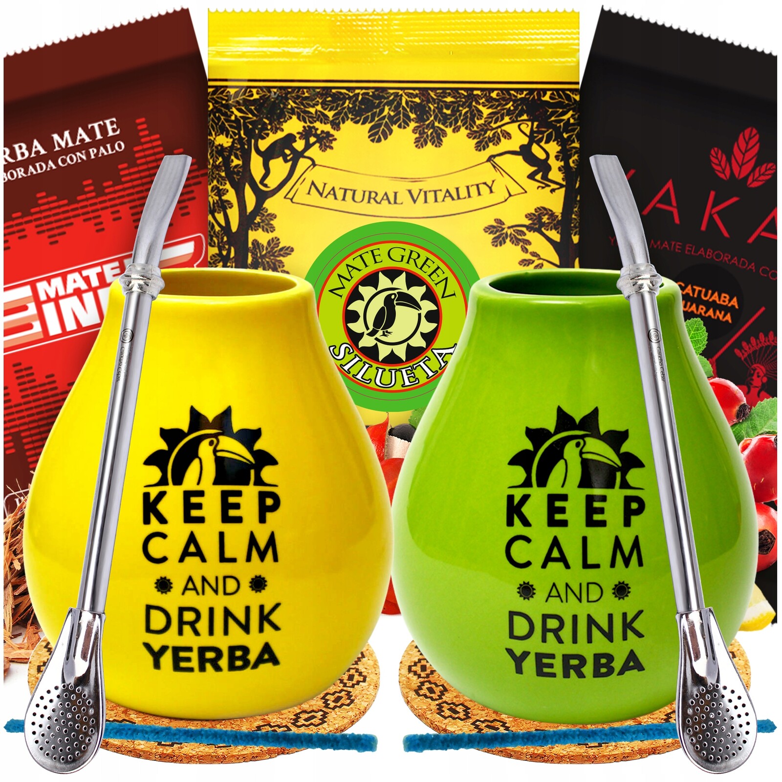 Sada Yerba Mate Matero bombilla Pro Dva Bombille chladicí kroužek