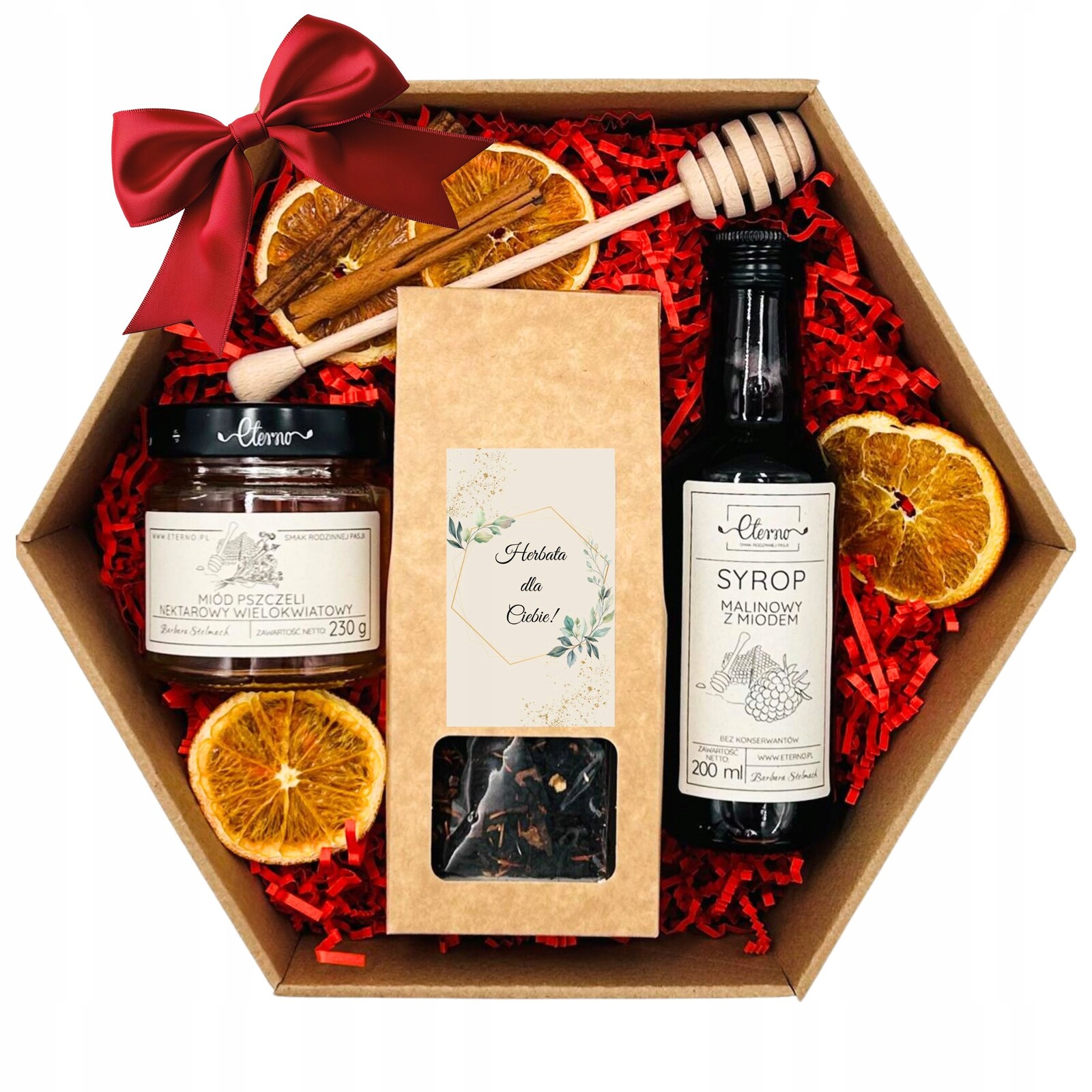 Dárková Sada Dárkový Koš dárek Čaj Sirup Med Dárek