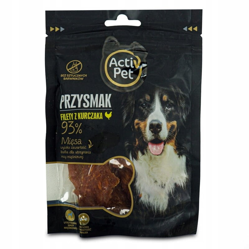 Activpet Pamlsek velkého psa Kuřecí filé 100g Activ Pet 93% masa