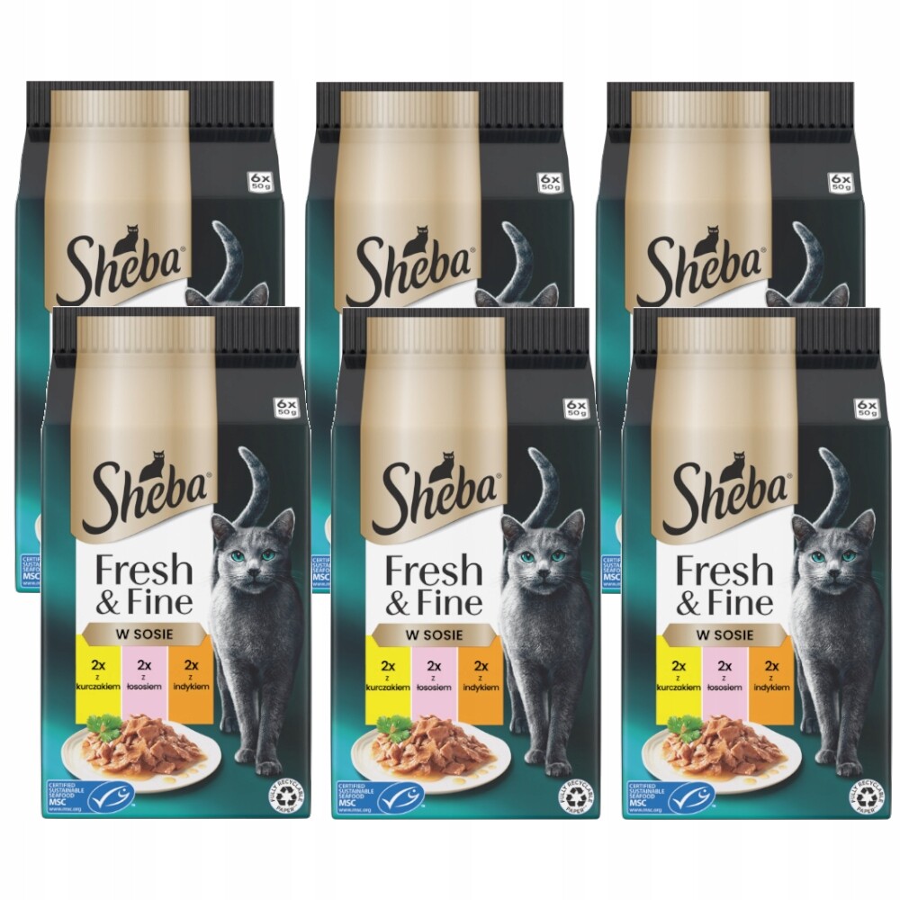 Sheba Fresh Fine kuřecí losos krůta v omáčce 36x50 g