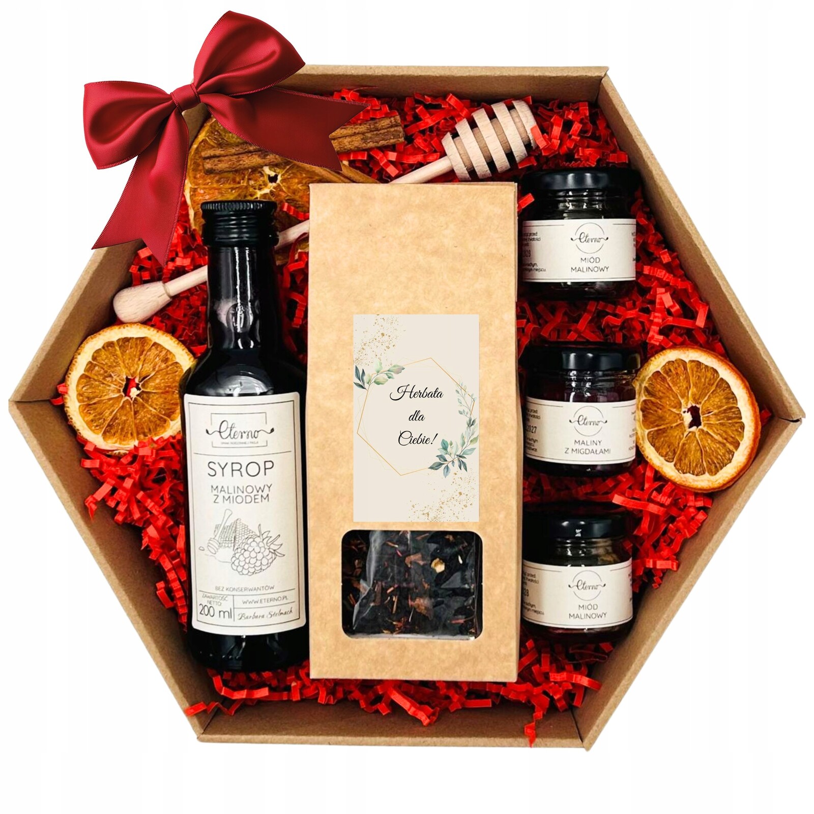 Dárkový Koš Dárková Sada dárek Čaj Medový sirup Zavařenina