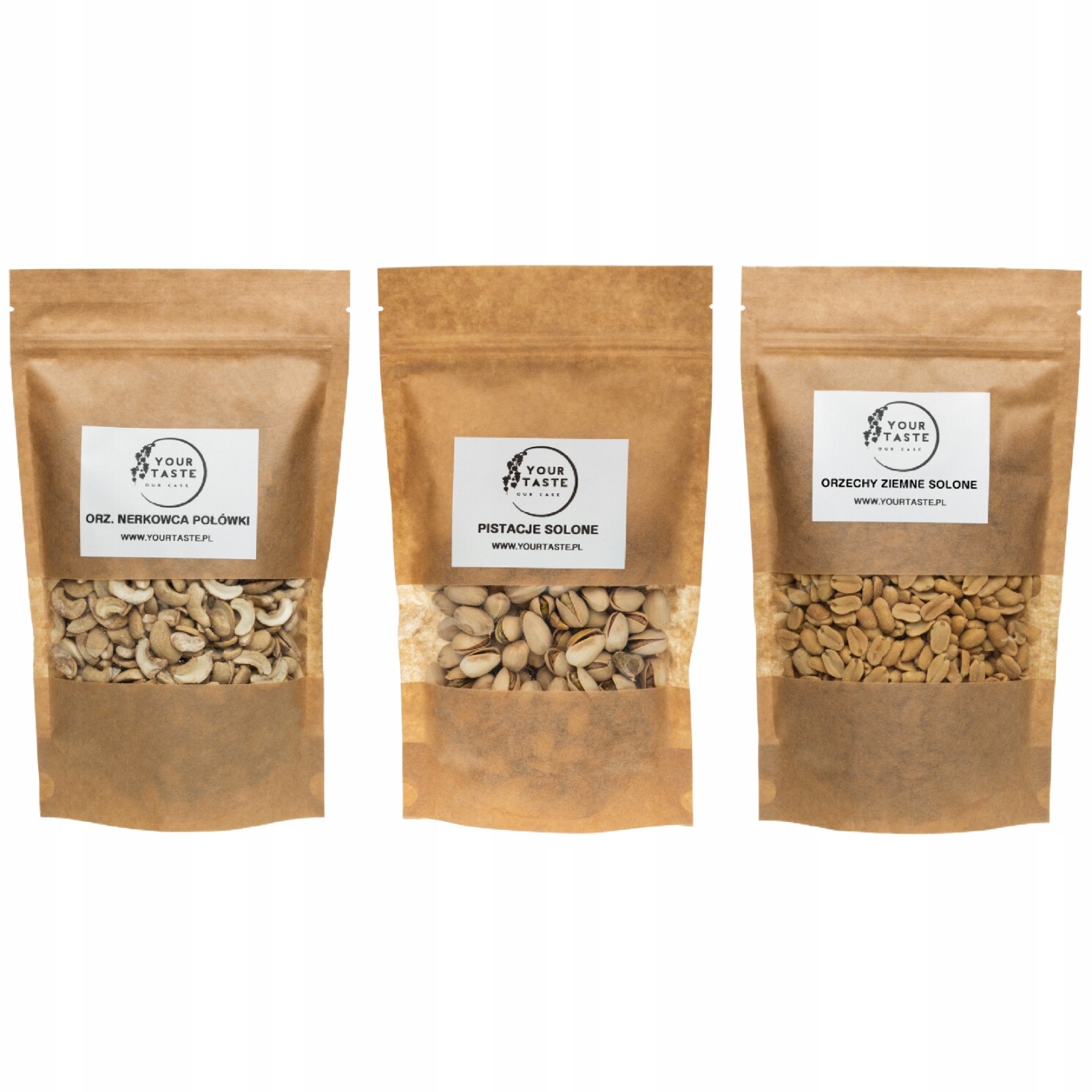 Pistácie solené 500 g Kešu Ořechy půlky 500 g Solené zeminy 500 g