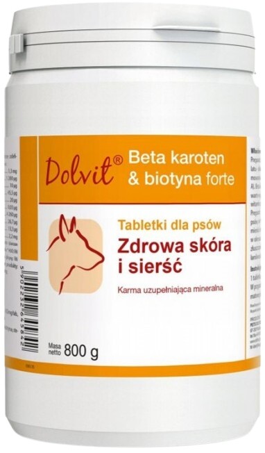 Dolvit Beta karoten & biotin Forte zdravá kůže a srst Pro Psa 800 g