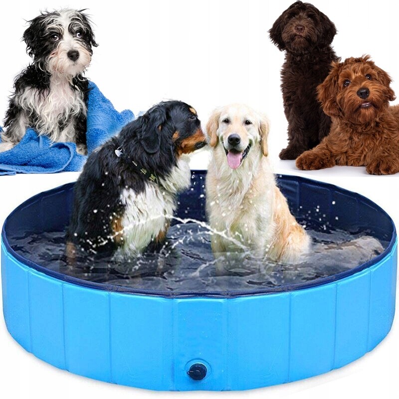 Velký Zahradní Bazén Pro Psa Zvířata Na Ochlazení Mytí Skládací 100x30cm XL