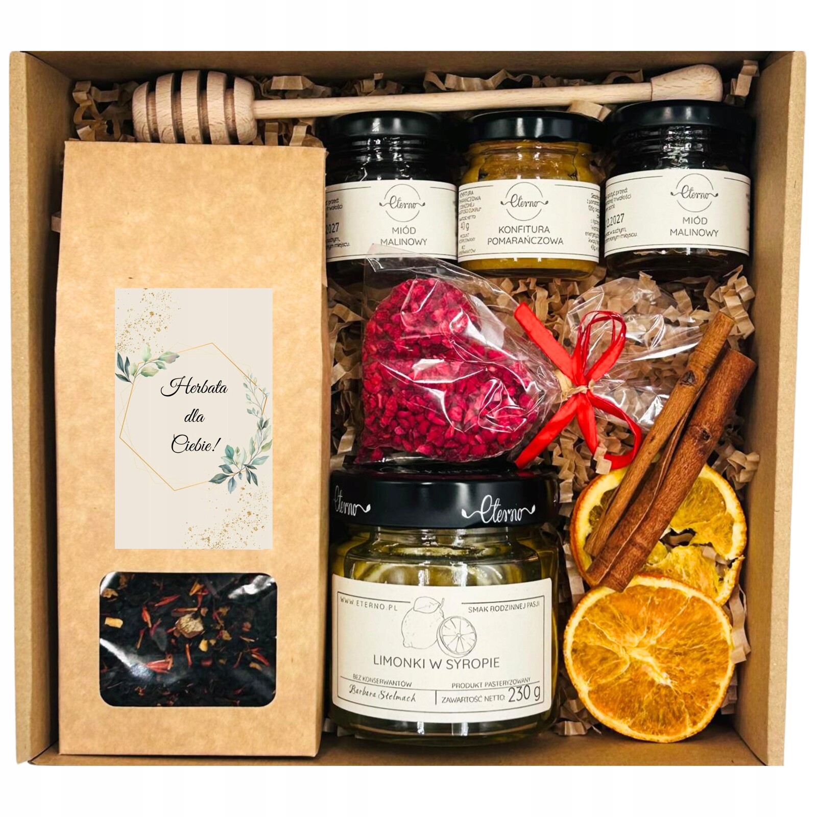 Dárkový Koš Dárková Sada Čaj Medy Limetky Čokoláda Zavařenina