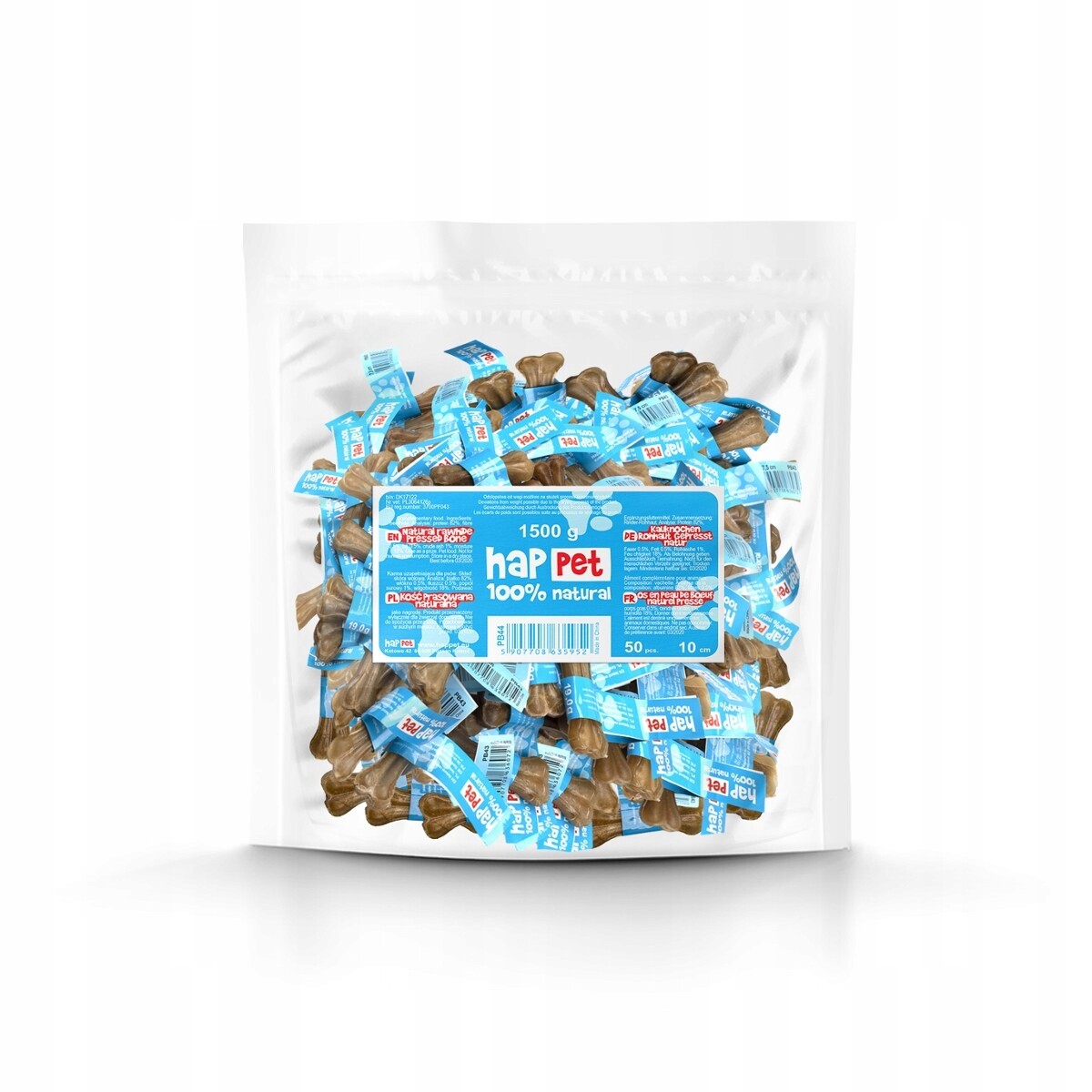 Přírodní lisovaná kost 12,5 cm 30 ks Happet