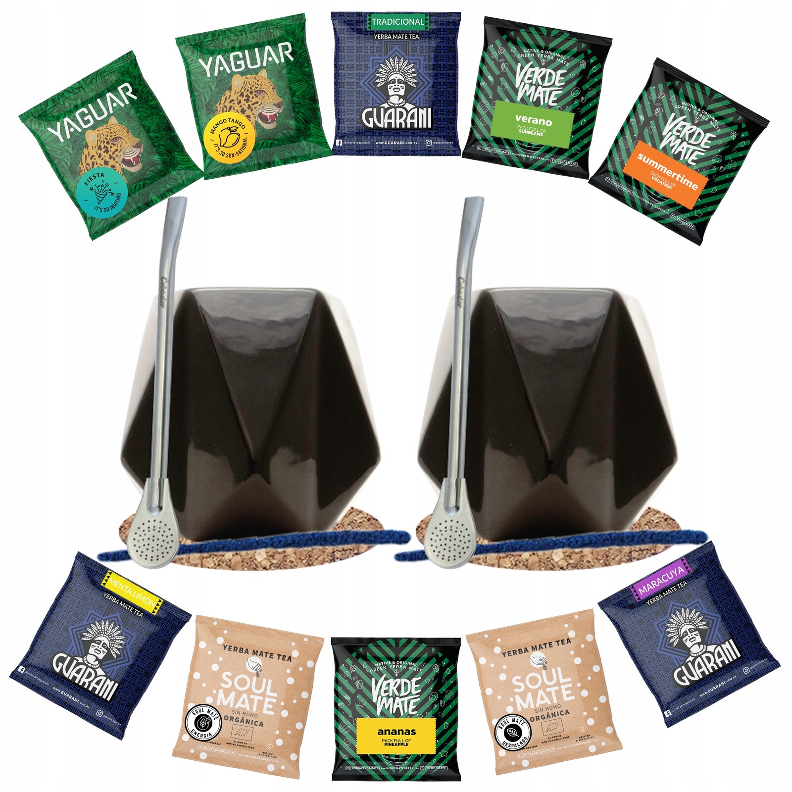 Sada Yerba Mate Diamante Bombilla pro dva