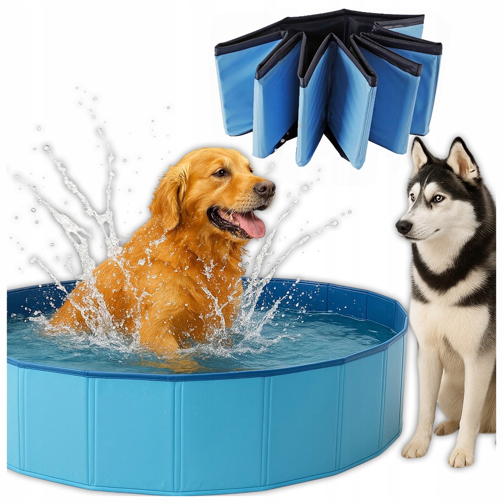 Velký skládací zahradní bazének Kotec pro psy a zvířata na mytí zvířat, 120 x 30 cm