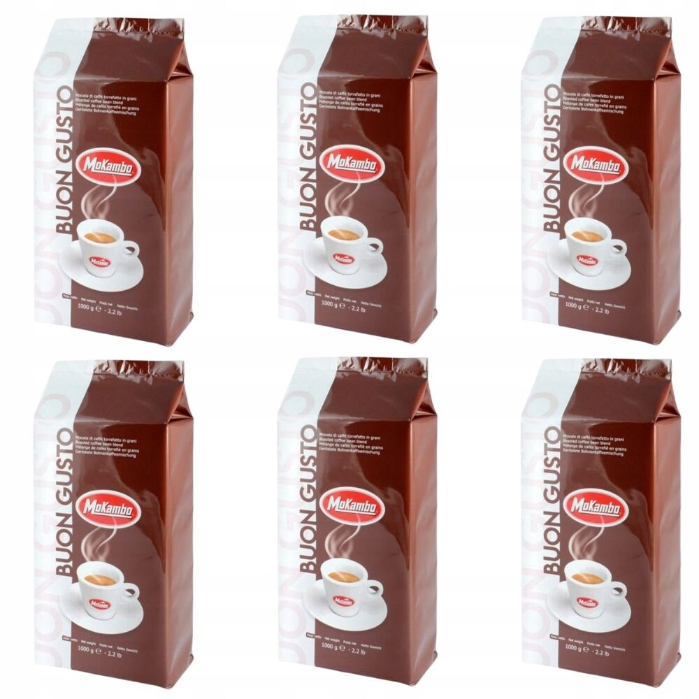 Káva zrnková Mokambo Buon Gusto káva 50/50 italská sada 6 kg