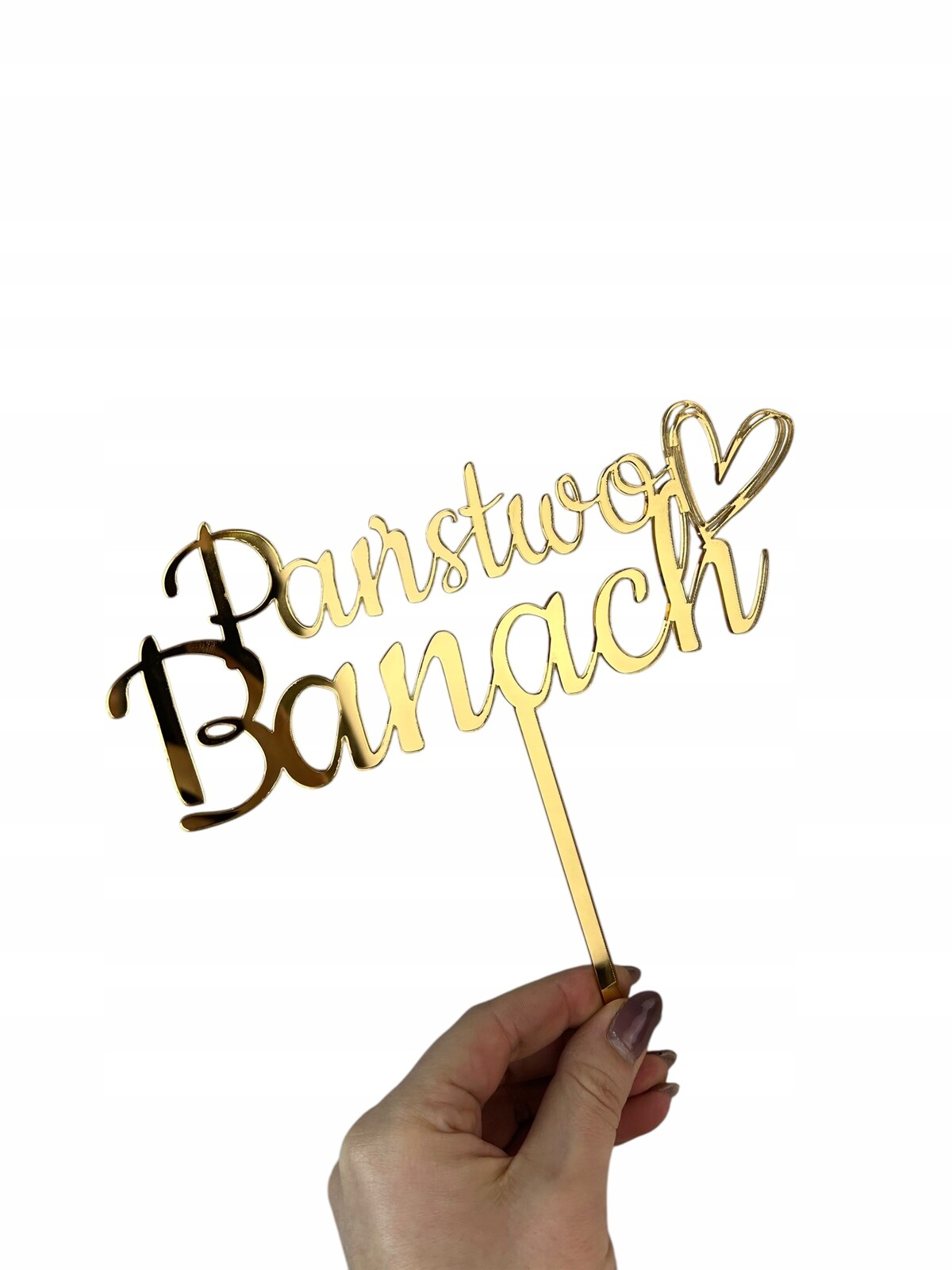 Zápich do dortu Svatební zlaté zrcadlo personalizace, Stát