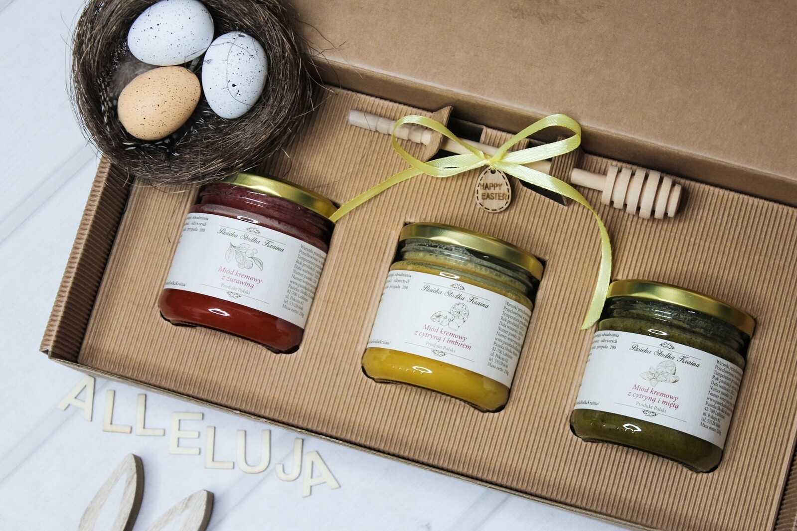 Sada Medů 3x 250g v krabičce – Bonus naběračka