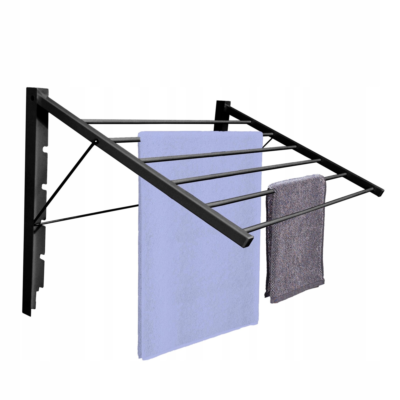 Sušák Černá Skládací, Pevná, Moderní, Koupelnová, Ocelová