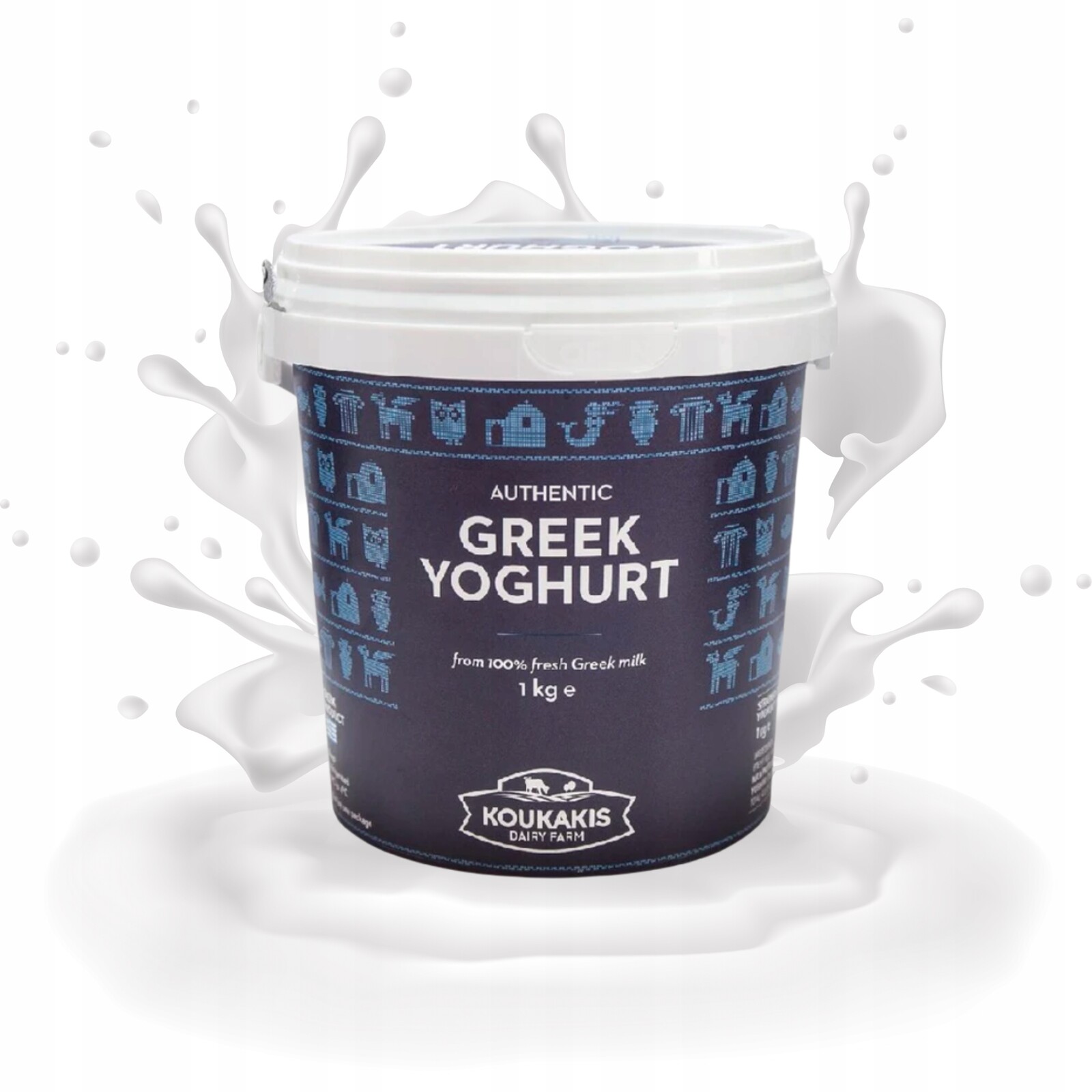 Set 6 Kusů Řecký přírodní jogurt Koukakis 10% (1 kg) Oceněný