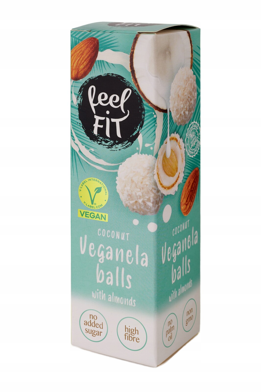 Feel Fit Veganela balls, veganské pralinky s mandlemi, bez cukru