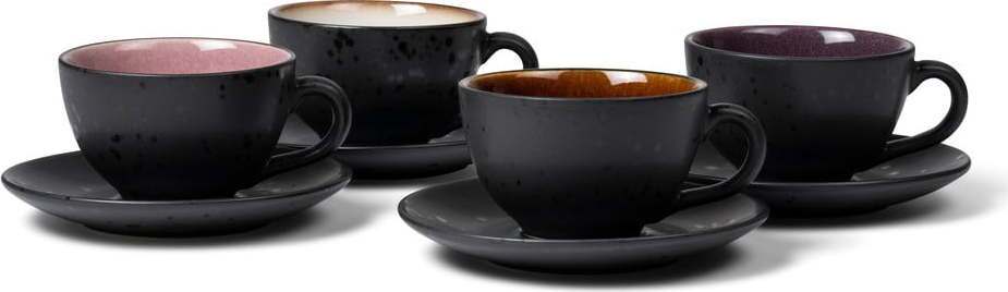 Černé šálky z kameniny v sadě 4 ks 240 ml Black/Mix – Bitz