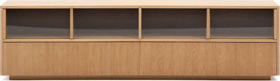 TV stolek v dekoru dubu v přírodní barvě 200x54x40 cm Helvine – Kave Home