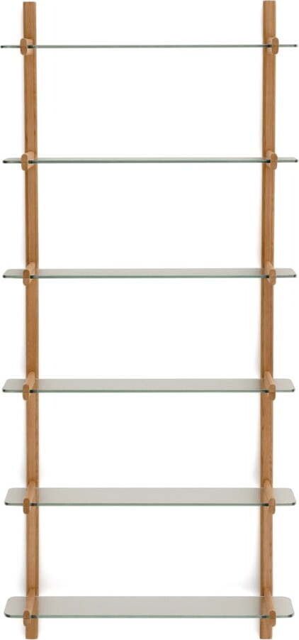 Skleněný modulární policový systém v přírodní barvě 90x202x30,5 cm Sitra – Kave Home