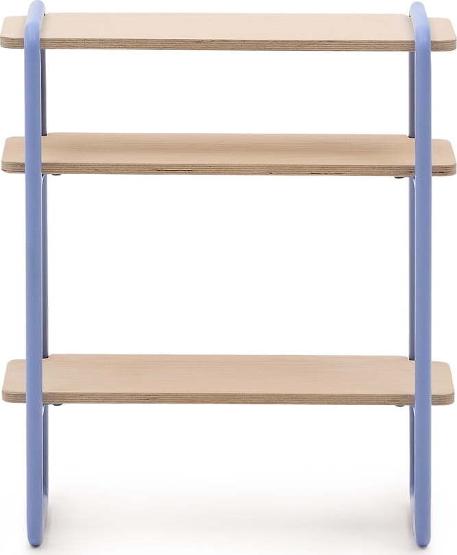 Světle modrá/v přírodní barvě závěsná dětská knihovna v dekoru jasanu 60x70x28 cm Tinn – Kave Home