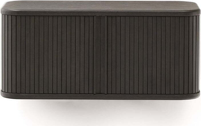 Tmavě hnědá závěsná skříňka pod umyvadlo v dekoru jasanu 90x40 cm Mailen – Kave Home