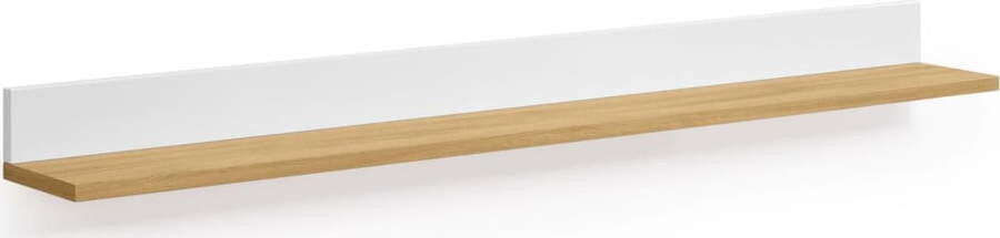 Bílá/v přírodní barvě police v dekoru dubu 120 cm Abilen – Kave Home
