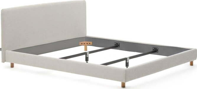 Šedá čalouněná dvoulůžková postel bez roštu 180x200 cm Valma – Kave Home