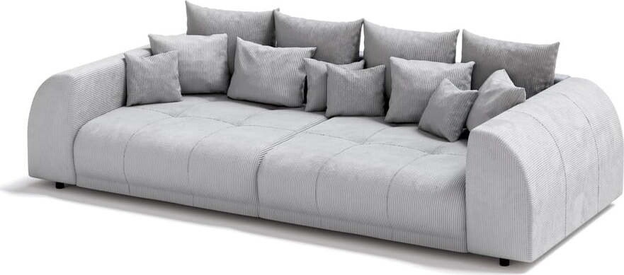 Tmavě šedá manšestrová rozkládací pohovka 310 cm Vanessa – Ropez