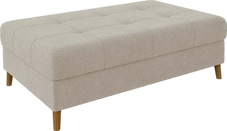 Béžová podnožka z textilie bouclé Ariella – Ropez