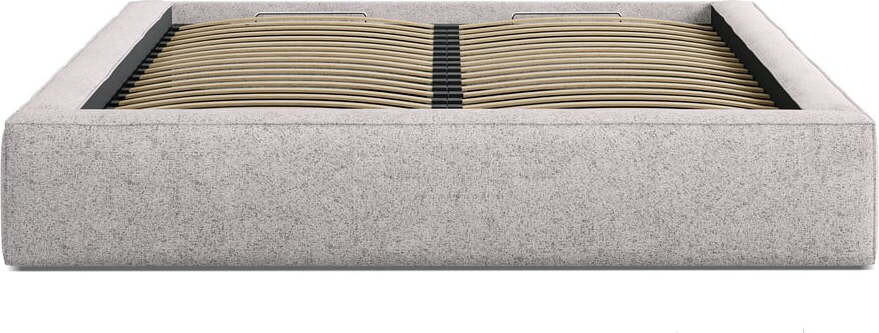 Béžová čalouněná dvoulůžková postel s úložným prostorem s roštem 140x200 cm Simon – Micadoni