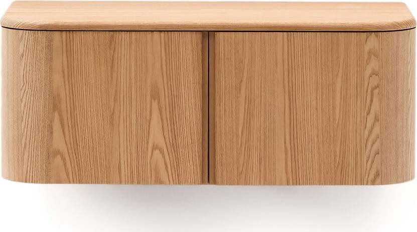 Závěsná skříňka pod umyvadlo v dekoru jasanu v přírodní barvě 90x35 cm Salaya – Kave Home