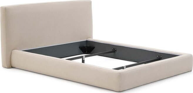 Béžová čalouněná jednolůžková postel bez roštu 90x200 cm Blok – Kave Home