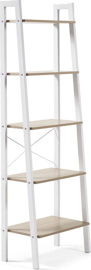 Bílý/v přírodní barvě regál v dekoru dubu 56x172x32 cm Aarhus – Kave Home
