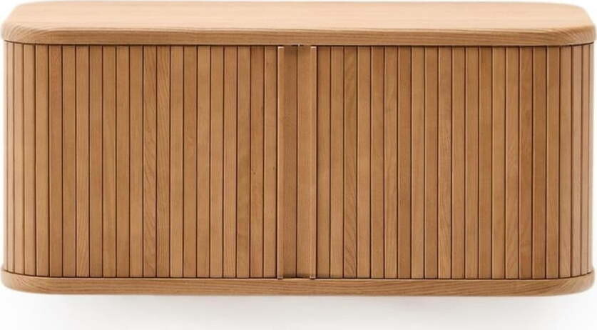 Závěsná skříňka pod umyvadlo v dekoru jasanu v přírodní barvě 90x40 cm Mailen – Kave Home