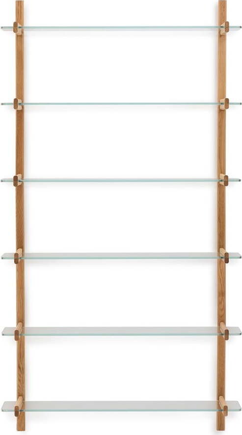 Skleněný modulární policový systém v přírodní barvě 110x202x30,5 cm Sitra – Kave Home