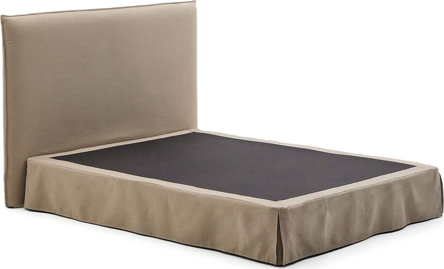 Taupe čalouněná dvoulůžková postel 160x200 cm Jaira – Kave Home