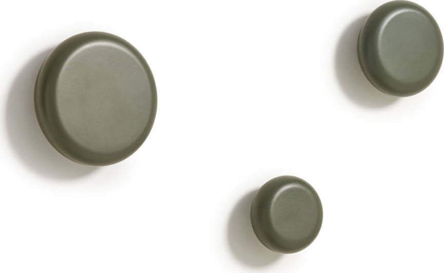 Šedozelené nástěnné dřevěné háčky v sadě 3 ks Nadue – Kave Home