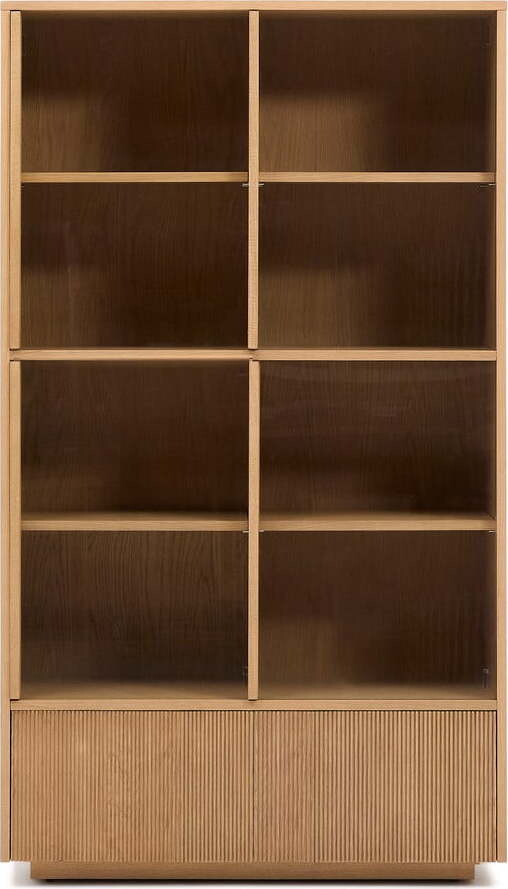 Vitrína v dekoru dubu s posuvnými dveřmi v přírodní barvě 100x174x40 cm Helvine – Kave Home