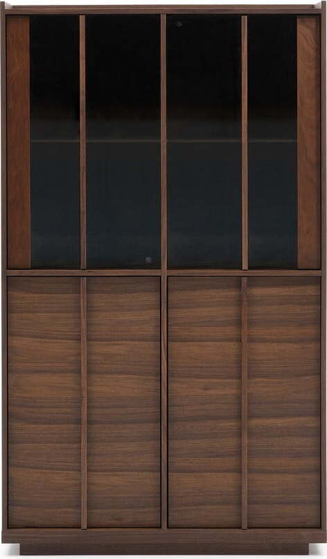 Hnědá vitrína v dekoru ořechu 100x170x40 cm Onix – Kave Home