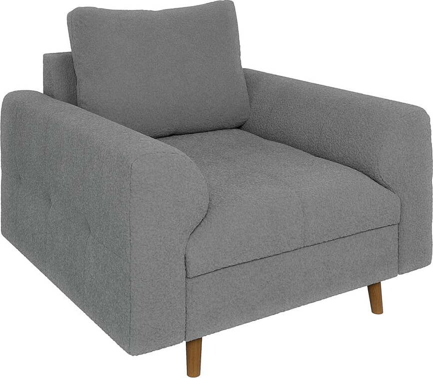 Šedé křeslo z textilie bouclé Ariella – Ropez